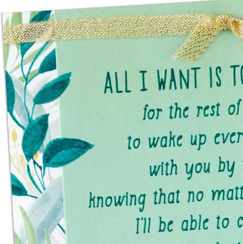 Vista 5 de Tarjeta romántica de San Valentín Hallmark (Te amo por el resto de mi vida) para aniversario, amor, simplemente porque, y más