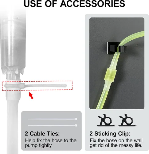 Vista 5 de GAGALIFE - Juego de tubo de extensión para dispensador de jabón para fregadero, tubo de silicona de grado alimenticio de 47 pulgadas con válvula