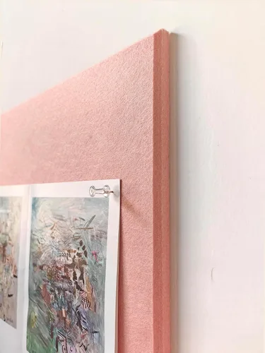 Vista 51 de Tabla de corcho alternativa de 24 x 36 pulgadas, paquete de 6 azulejos de pared de fieltro con pestañas adhesivas extraíbles seguras, tableros