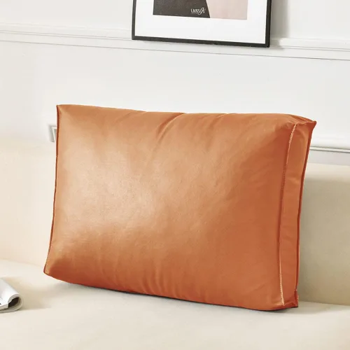 Vista 12 de YURRO Cojín lumbar para sofá, almohada de respaldo de piel sintética impermeable para cama, televisor, sofá, almohada de lectura con soporte