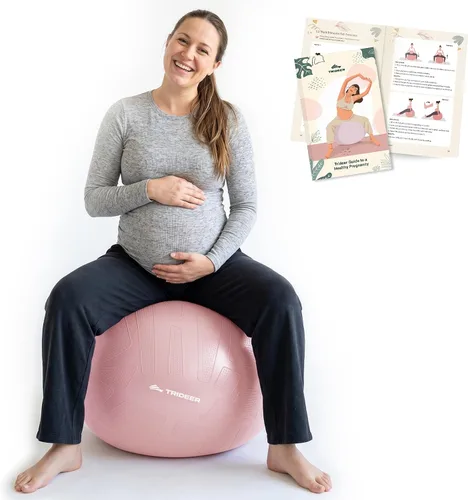 Vista 11 de Trideer - Pelota de embarazo y parto de 1.7 mm extragruesa para yoga, maternidad, parto, ejercicio, fisioterapia, recuperación - Incluye guía