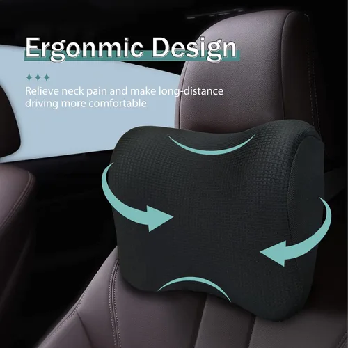 Vista 4 de Super Fit - Almohada para reposacabezas de automóvil, almohada para conducir con correa ajustable, almohada de cuello 100% espuma viscoelástica