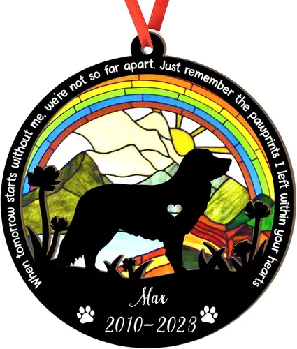 Vista 93 de Adorno personalizado para atrapasoles de sabueso afgano, adorno de Navidad de sabueso afgano, regalo para perro amante, sabueso afgano conmemorativo