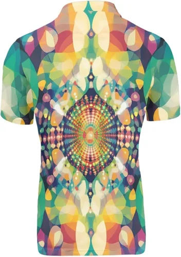 Vista 4 de HUGS IDEA Novedoso verano colorido de los hombres de manga corta de la blusa de la camisa camisetas tops camisetas