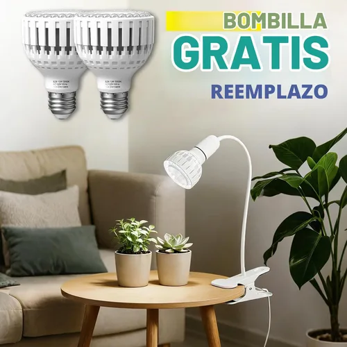 Vista 3 de Luz LED de Crecimiento, Lámpara de Plantas con Clip de Cuello de Cisne de Espectro Completo Blanco 5000K para Plantas de Interior de Escritorio