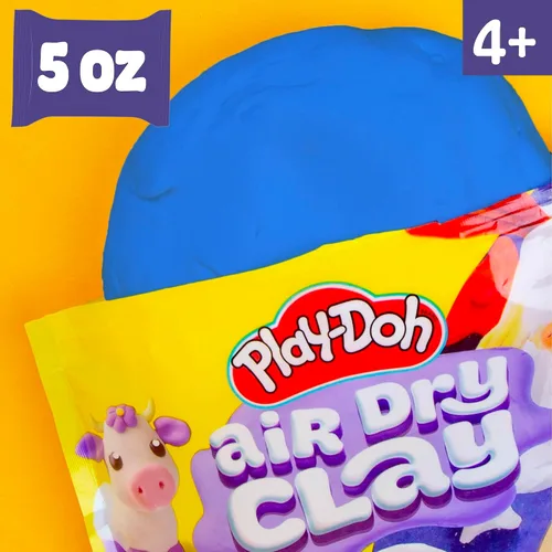 Vista 3 de Play-Doh Arcilla seca al aire, bolsa de arcilla azul de 5 onzas, suministros de arte, suministros de manualidades, herramientas y kit de arcilla