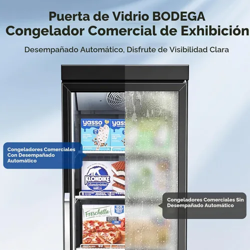 Vista 5 de BODEGA COOLER - Congelador comercial vertical, 1 puerta de pie con puerta de cristal, gran capacidad de 18 pies cúbicos, rango de temperatura de -15