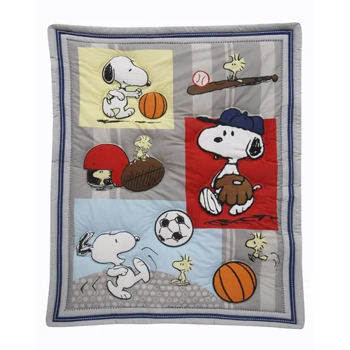 Vista 2 de Bedtime Originals Snoopy - Juego de ropa de cama (3 piezas), color azul
