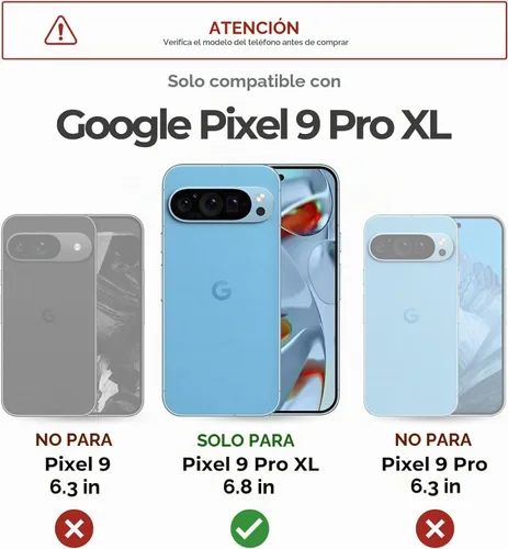 Vista 2 de Funda para Pixel 9 Pro XL con cubierta deslizante para cámara, 2 protectores de pantalla de vidrio templado, soporte de anillo giratorio de 360°