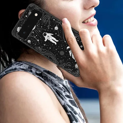 Vista 241 de Funda delgada para Google Pixel 4 XL, funda delgada de silicona de TPU suave a prueba de golpes para Google Pixel 4 XL, astronauta Galaxy