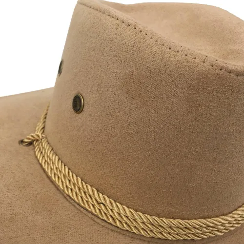Vista 3 de Sandy Ting Sombrero vaquero occidental de ala ancha de fieltro sintético para hombre
