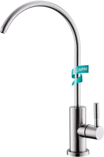 Vista 18 de Grifo de cocina Kicimpro de acero inoxidable con acabado negro mate RO, grifo de filtro de agua para fregadero de 0.59-1.37 pulgadas, grifo