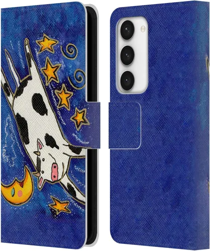 Vista 9 de Head Case Designs Officially Licensed Wyanne Quiet Creative Animals 2 Leather Wallet Case Compatible with Samsung Galaxy S23 5G