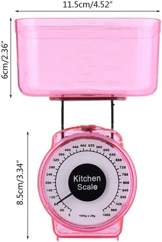Vista 8 de Báscula de cocina pequeña báscula mecánica para pesar alimentos Colores fáciles de usar Escala aleatoria