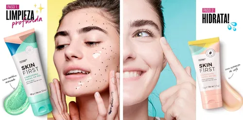 Vista 2 de Cyzone Skin First Set, limpiador facial de gel y gel hidratante facial, refresca y energiza tu cara