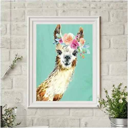 Vista 2 de UB - Kit de pintura de diamantes 5D para adultos y niños, arte de diamantes de alpaca, arte de bricolaje, bordado de punto de cruz, manualidades