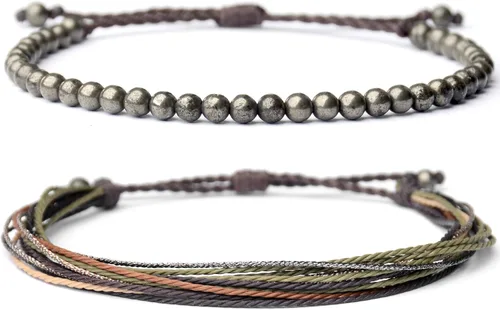Vista 12 de Mezcla Vida Pulseras de cuentas de piedra natural para hombres y mujeres, unisex, ajustables, impermeables, juego de pulseras de cuerda para el día