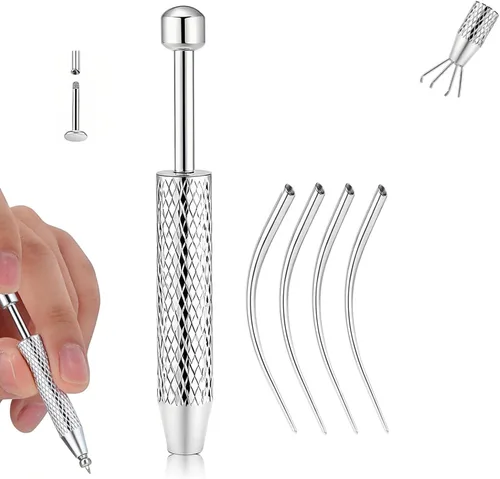 Vista 8 de Herramienta de Agarre de Bola Cónica para Perforación para Reemplazo de Joyería - Herramienta Aplicadora de Aretes de Acero Inoxidable con Parte