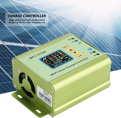 Vista 7 de MPPT Controlador Solar MPT-7210A Pantalla LCD Controlador de Energía Solar Aleación de Aluminio Panel Solar Regulador Regulador