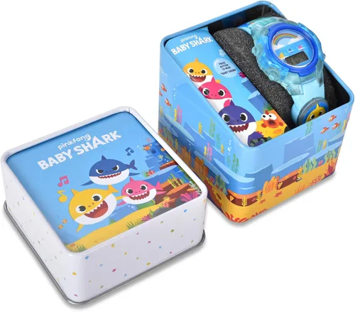 Vista 2 de Baby Shark BBS4001AZ - Reloj de cuarzo para niños con correa de plástico, color azul, 18