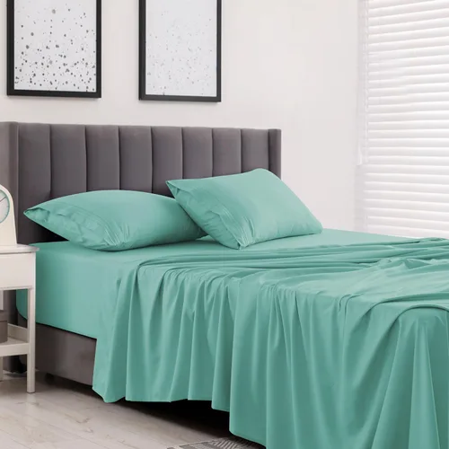 Vista 424 de LUX Décor - Juego de sábanas Twin de microfibra ultrasuave de 3 piezas con sábana encimera, sábana bajera de 16 pulgadas de profundidad y funda