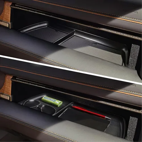 Vista 5 de Jaronx Compatible con Dodge RAM 1500 2500 3500 Organizador de Caja de Guantes 2024 2023 2022 2021 2020 2019, Bandeja Organizadora de Consola Central