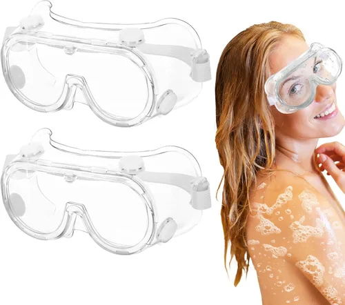 Vista 8 de Paquete de 2 gafas de ducha ajustables, protectores de pestañas y cejas, protector de ojos después de cirugía de cataratas