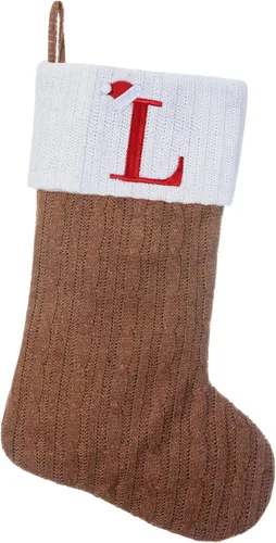 Vista 92 de Medias de Navidad personalizadas de 19 pulgadas con iniciales bordadas, medias de Navidad de punto negro para decoraciones de vacaciones familiares