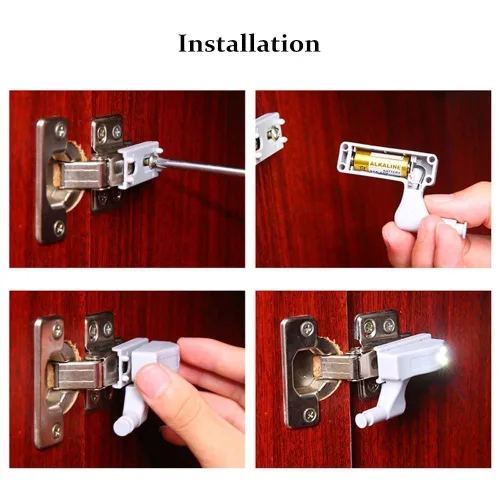 Vista 6 de 10pcs Universal Armario Armario Bisagra Luz LED para Cocina Moderna Hogar Lámpara - Blanco Cálido