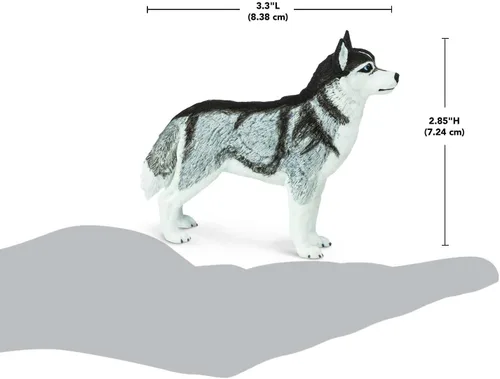 Vista 3 de Safari Ltd. Figura de Husky Siberiano – Figura detallada de plástico de 3.25 pulgadas – Divertido juguete educativo para niños, niñas y niños a