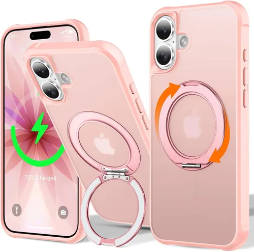Vista 59 de UMIONE - Funda con diseño de anillo magnético giratorio de 360° para iPhone 11, soporte de bucle invisible integrado, compatible con Magsafe, funda