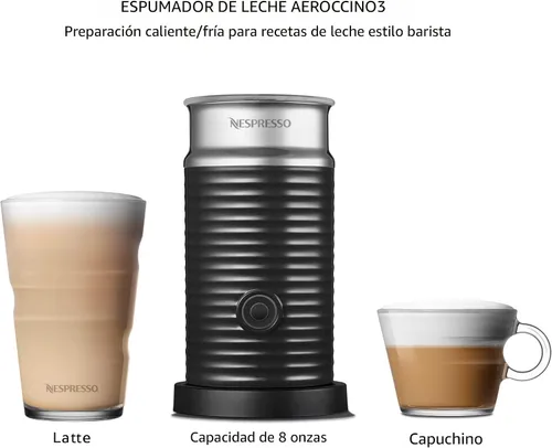 Vista 5 de Nespresso Vertuo Pop+ Deluxe de De'Longhi con Aeroccino, plateado