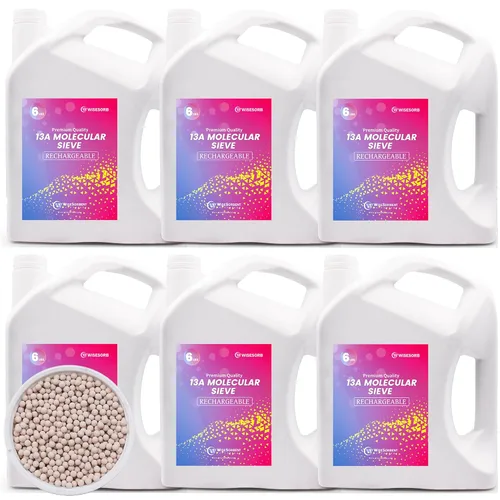 Vista 12 de Wisesorb - Perlas desecantes de tamiz molecular 5A de 3.17 KG, deshumidificadores dessecantes reutilizables absorbentes de humedad