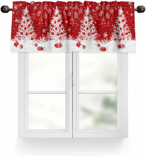 Vista 22 de Juego de Cortinas de Cocina del Día de San Patricio Trébol de la Suerte Shamrock Juego de Cenefa de Ventana, Cortinas con Bolsillo para Barra