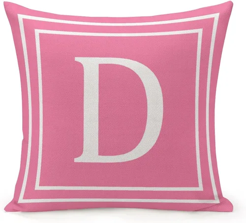 Vista 18 de Funda de almohada decorativa con diseño de letras blancas y monograma D, para sofá, dormitorio, automóvil, 16 x 16 pulgadas