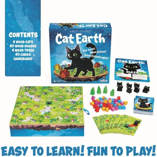 Vista 3 de Cat Earth - Juego de mesa familiar de estrategia ligera - 2 a 4 jugadores a