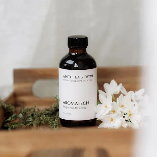 Vista 8 de AromaTech Aceite de aroma de té blanco y tomillo para difusores de aceite de aroma, 0.3 onzas líquidas