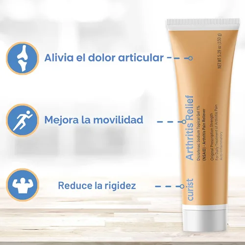 Vista 10 de Curist - Gel tópico de diclofenaco sódico al 1 por ciento 150g para el dolor de artritis - Alivio del dolor en las articulaciones para el dolor