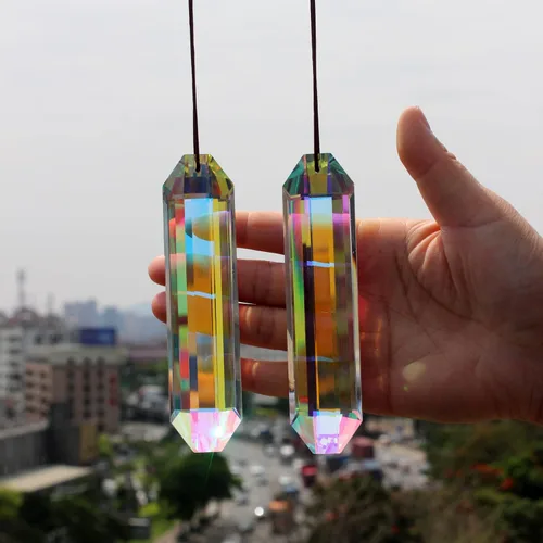 Vista 13 de STINO - 2 piezas prismas atrapasoles de bola de cristal de 4cm, atrapasoles colgantes con prisma de vidrio, creador de arcoíris para ventanas