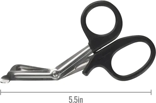 Vista 6 de Briggs Tijeras de trauma, tijeras de vendaje, tijeras de enfermería, tijeras de corte de precisión utilitaria/paramédico, 5.5 pulgadas, color negro