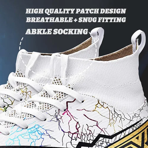 Vista 3 de Niber Zapatos deportivos de fútbol para niños y hombres, tenis de fútbol para equipo de fútbol, ligeros, para correr, al aire libre, cómodos