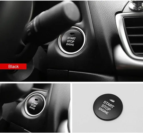 Vista 3 de Tapa del botón de arranque y parada del motor de automóvil para Mazda 2 3 6 CX-3 CX-4 CX-5 CX-9 MX-5 Interruptor de arranque de encendido botón