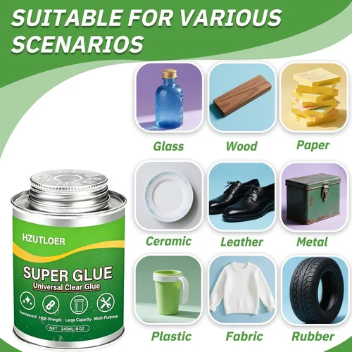 Vista 11 de Super pegamento, pegamento transparente con cepillo, adhesivo fuerte multiusos, pegamento instantáneo multiusos para madera, cerámica, cuero