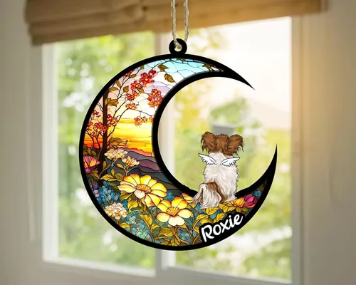 Vista 451 de LOVELYPOD Adorno de Navidad personalizado para perro Basset Hound (marrón) Basset Hound (marrón) adorno para atrapasoles de perro, razas de perros