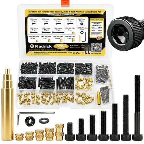 Vista 16 de 300 piezas de inserciones roscadas M2 M2.5 para plástico con puntas de ajuste térmico, kit de inserciones de ajuste térmico M2 y M2.5, inserciones