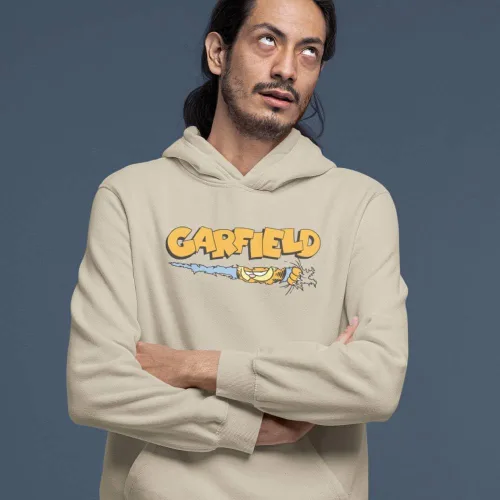 Vista 3 de Ripple Junction Garfield - Sudadera con capucha para hombre, con gráfico frontal y trasero, con bolsillo frontal, con licencia