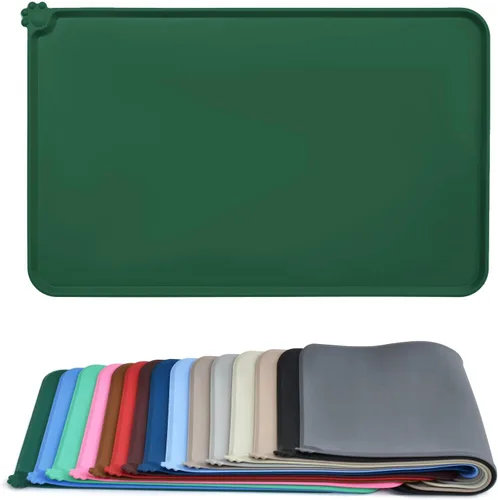 Vista 22 de AUDWUD - Tapete de silicona, impermeable y antideslizante para alimentos de perros y gatos, para tazón de mascotas Marrón Adobe