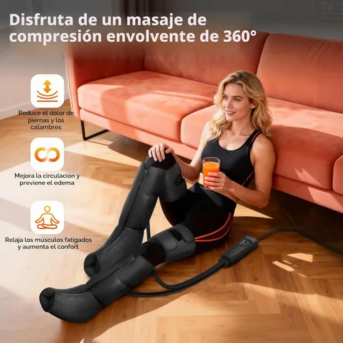 Vista 4 de Nekteck Masajeador de compresión de piernas con calor para circulación