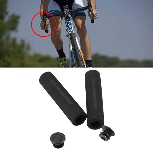 Vista 4 de VBESTLIFE Empuñaduras de espuma para manillar de bicicleta, empuñaduras de espuma antideslizante, mango de esponja de espuma suave para bicicleta