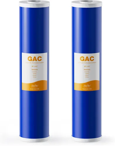 Vista 16 de SimPure Cartuchos de filtro de agua para toda la casa, 5 micrones, 10" x 4.5", CTO+GAC/KDF, juego de filtros de carbono y metales pesados de 2